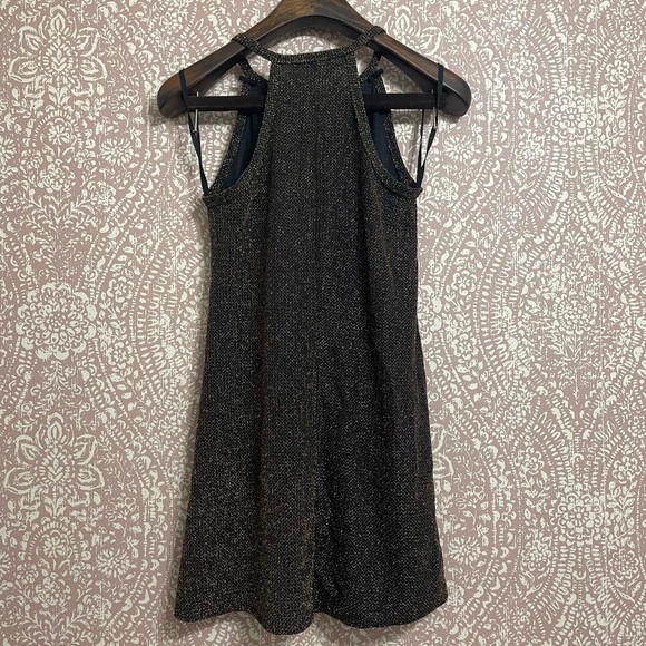Gold and Black Shimmer Swing Dress - Picture 2 of 3